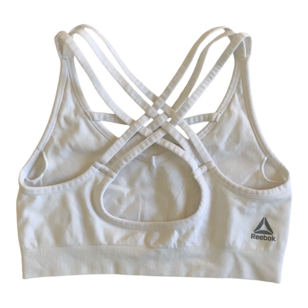 Reebok White Strappy Sports Bra Size Small NWT